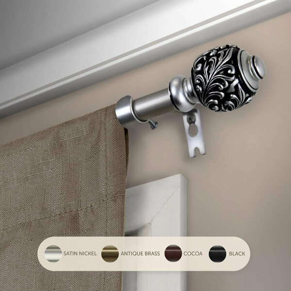Kd Encimera 0.625 in. Aria Curtain Rod with 28 to 48 in. Extension, Satin Nickel KD3295177